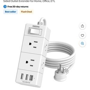 ONDOG White Power Strip with USB Ports